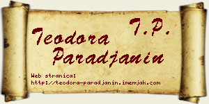 Teodora Parađanin vizit kartica